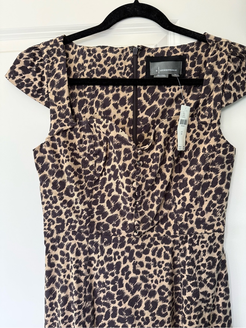 Maeve The Cecily Fit & Flare Sweetheart Dress Anthropologie Leopard - Picture 3 of 5